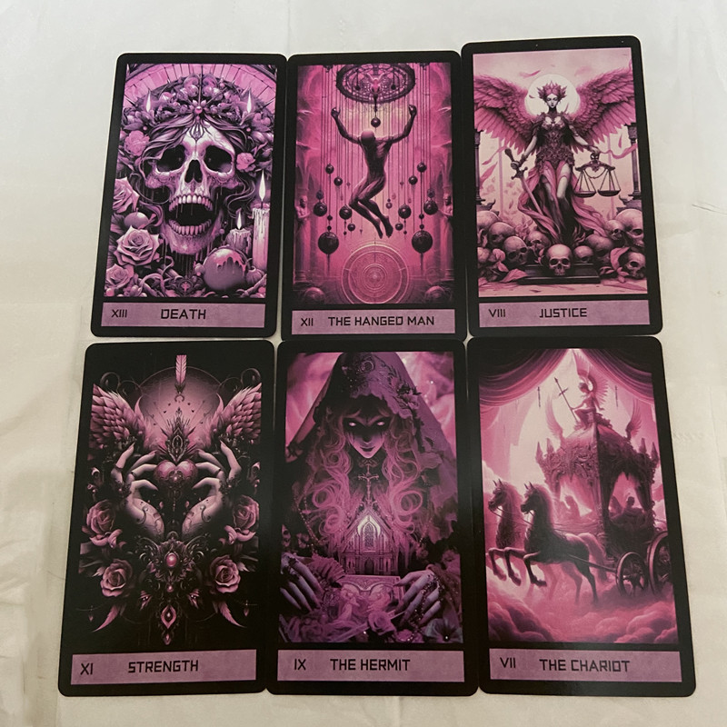 ピンクゴシックタロットデッキ 78枚 英語版 家族パーティー - Tarot Cards Deck With Guidebook のレビューと価格