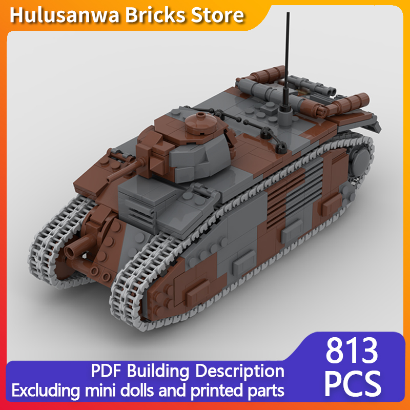 B1 Bis 軍用戦車モデル MOC 組み立てブロック 戦争 - Lego Compatible Military Tank のレビューと価格